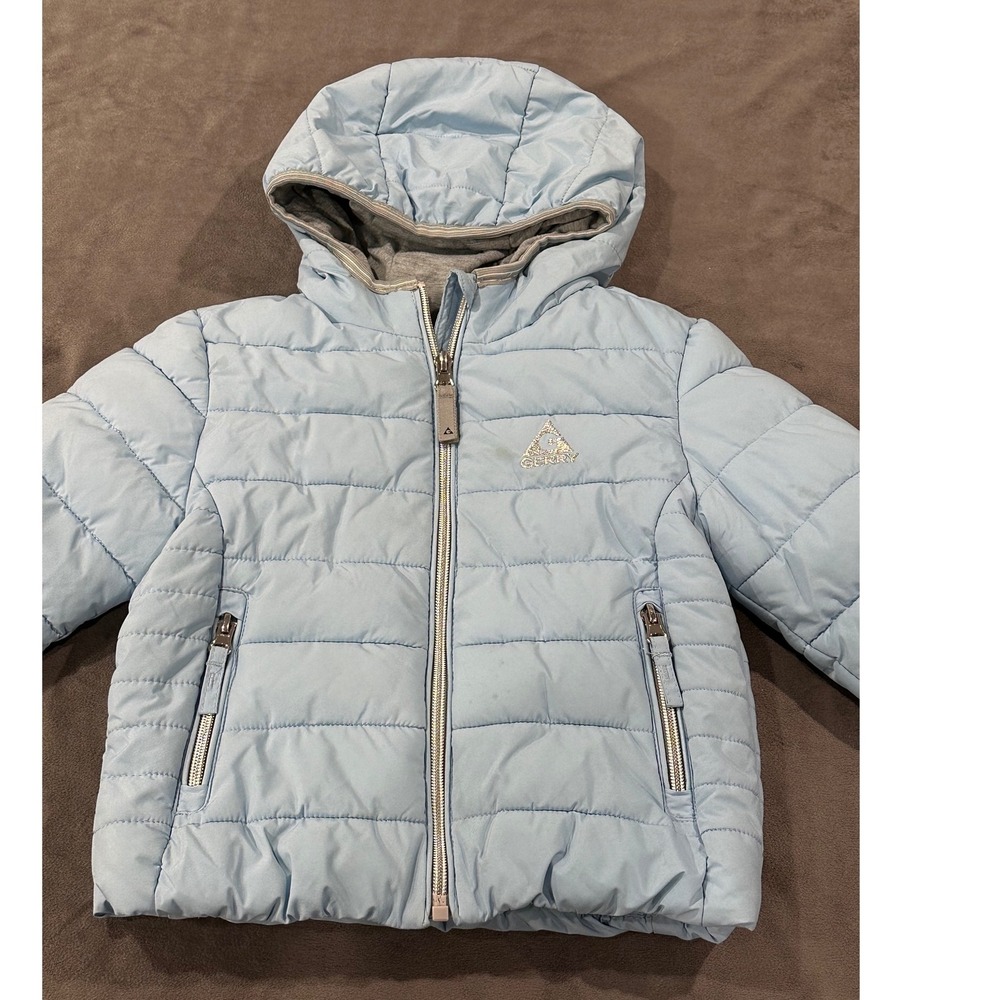 Gerry Kids Light Blue Hooded Puffer Jacket Full Zip Quilted Coat 2T